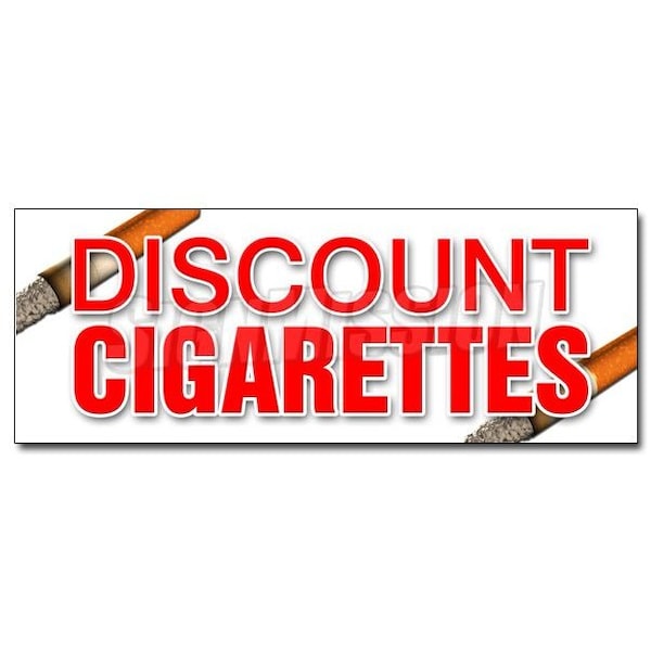 DISCOUNT CIGARETTES DECAL sticker cheap tobacco smoking cigar smoke brand, D-36 Discount Cigarettes